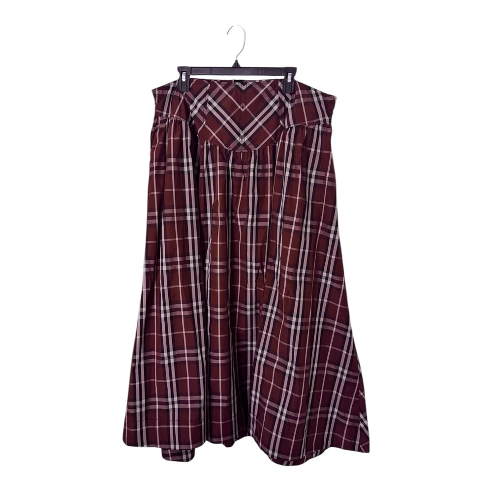 Anthropologie Brown Plaid Maxi Skirt - Picture 3 of 7